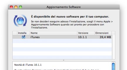 Apple rilascia iTunes 10.1.1