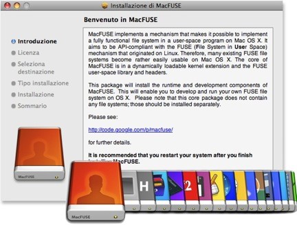 MacFuse, il progetto che porta su Mac OS X il supporto in lettura e scrittura del file system NTFS (e, in realtà, molti altri), giunge alla versione 2.0.