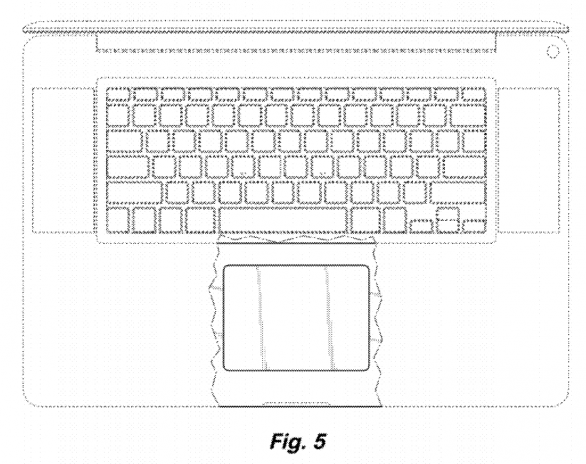 Dettaglio del patent design del trackpad