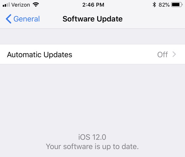 Aggiornamento Automatico iOS