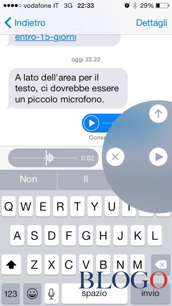 messaggio Audio iOS 8