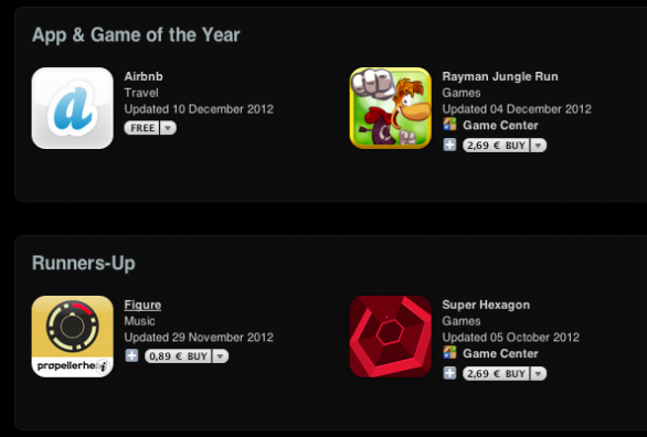 App e gioco dell'anno 2012 per iPhone