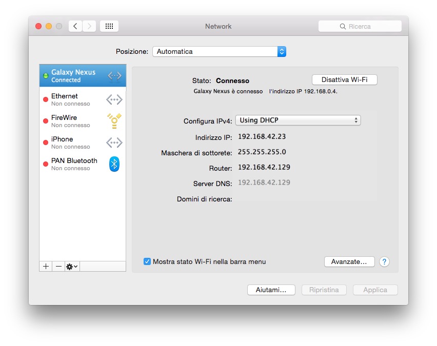 Horndis - Condivisione Android Mac Tethering